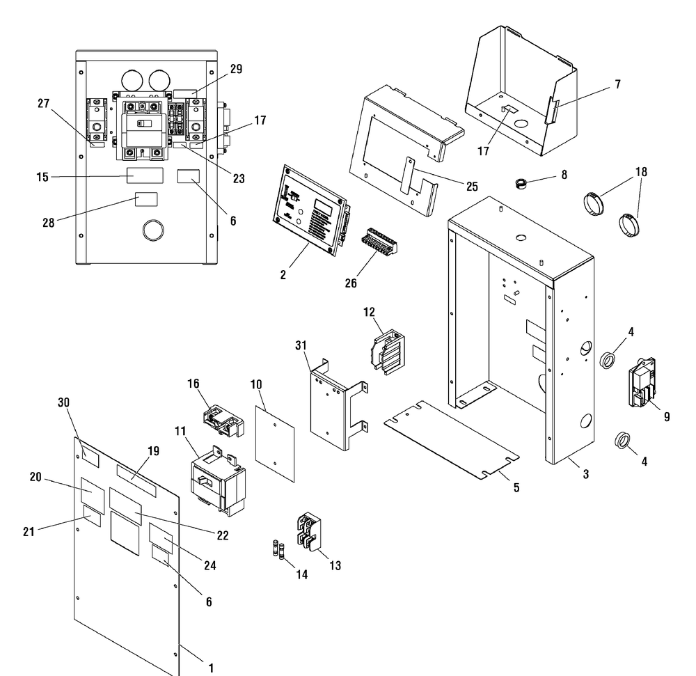 Control Panel Group Diagram and Parts List for 076071-0  Briggs and Stratton Generator